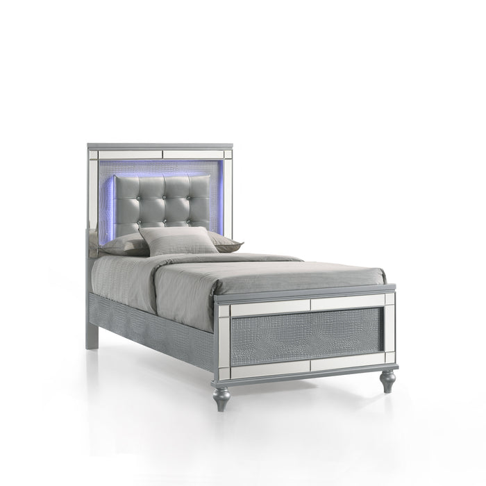 VALENTINO 3/3 TWIN BED - SILVER