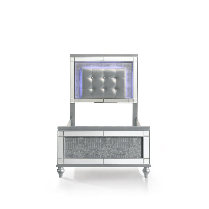 VALENTINO 3/3 TWIN BED - SILVER