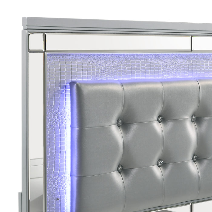 VALENTINO 4/6 FULL BED - SILVER