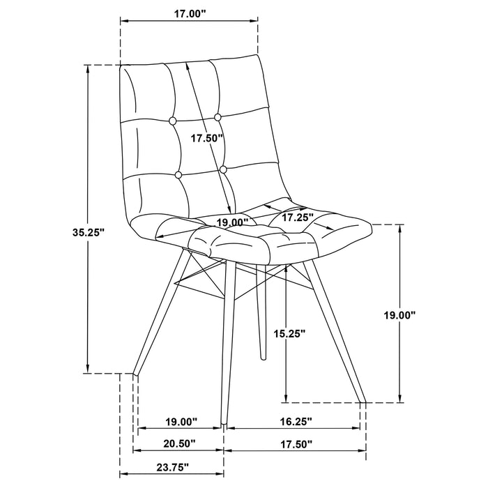 Aiken Fabric Upholstered Dining Side Chair Saddle Forest Green (Set of 4)