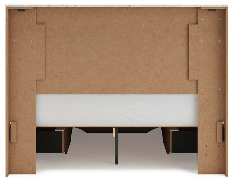 Lawroy Queen Panel Storage Bed, Dresser, Mirror and Nightstand