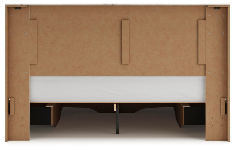 Lawroy King Panel Storage Bed, Dresser, Mirror and Nightstand