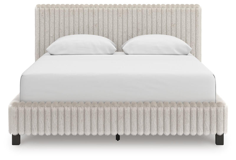 Birmonton Queen Upholstered Bed, Dresser, Mirror and Nightstand