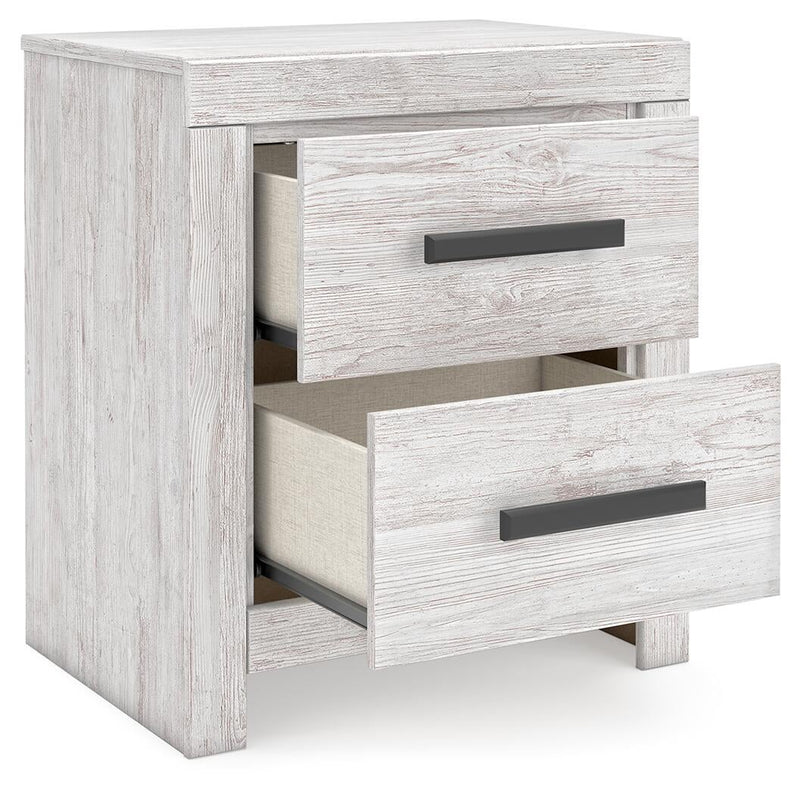 Cayboni Full Panel Bed with Mirrored Dresser