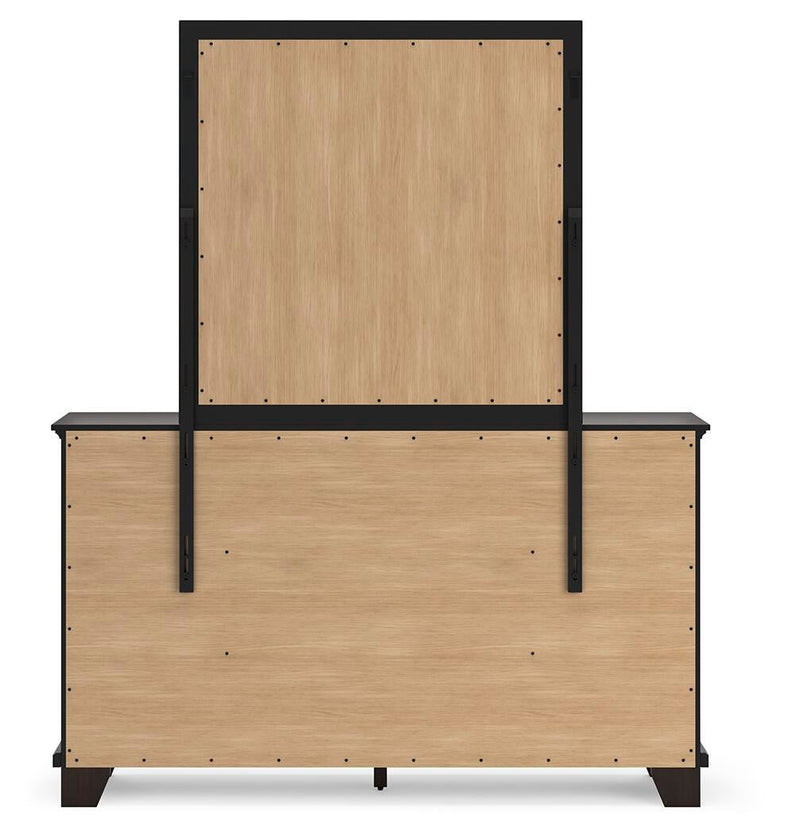 Covetown California King Panel Bed, Dresser, Mirror, Chest and Nightstand