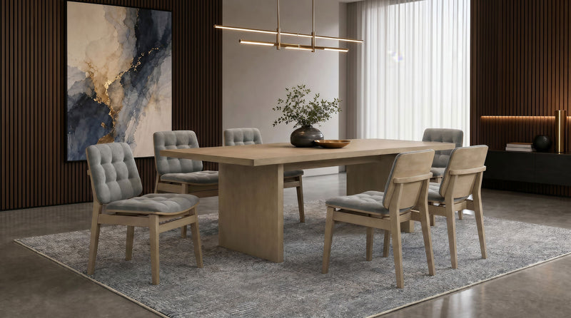 Redbridge Upholstered Side Chair Grey and Natural Oak (Set of 2)