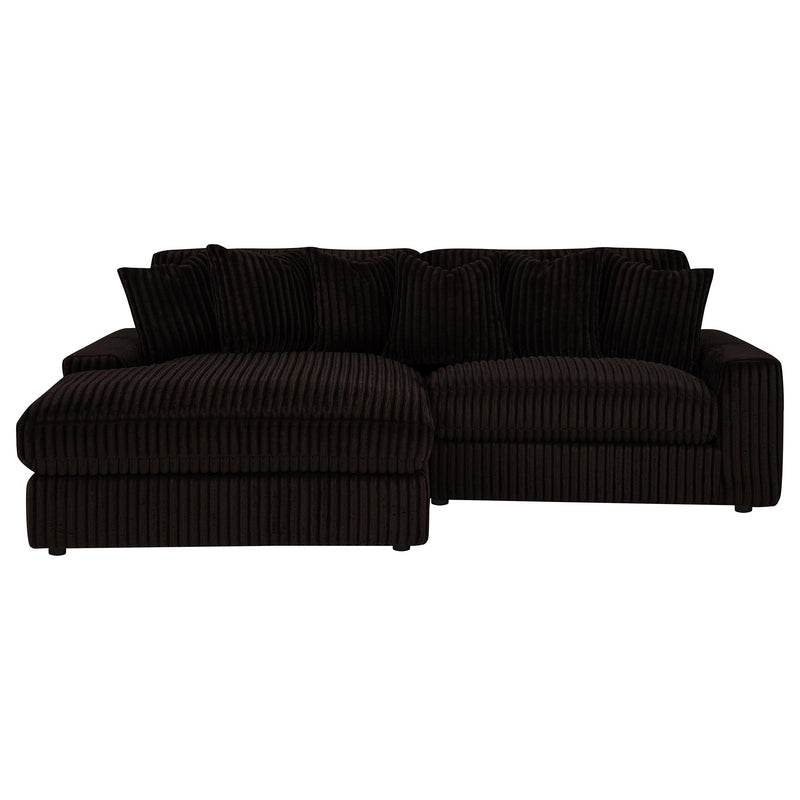 Blaine Upholstered Reversible Chaise Sectional Sofa Chocolate