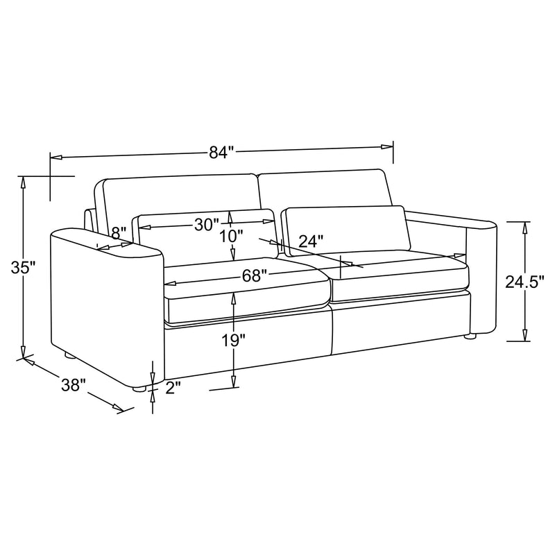 Amador Chenille Upholstered Track Arm Sofa Camel