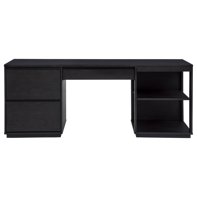 Harkes 75-inch 3-drawer Computer Desk with Adjustable Shelf Coffee Bean