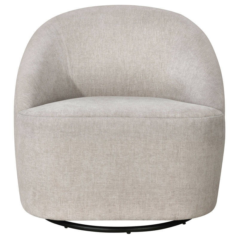 Leon Chenille Upholstered Swivel Accent Chair Beige
