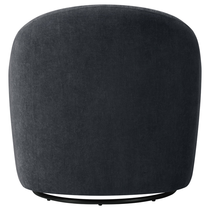 Leon Chenille Upholstered Swivel Accent Chair Black