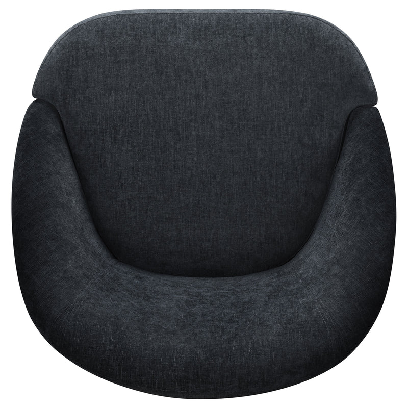 Leon Chenille Upholstered Swivel Accent Chair Black
