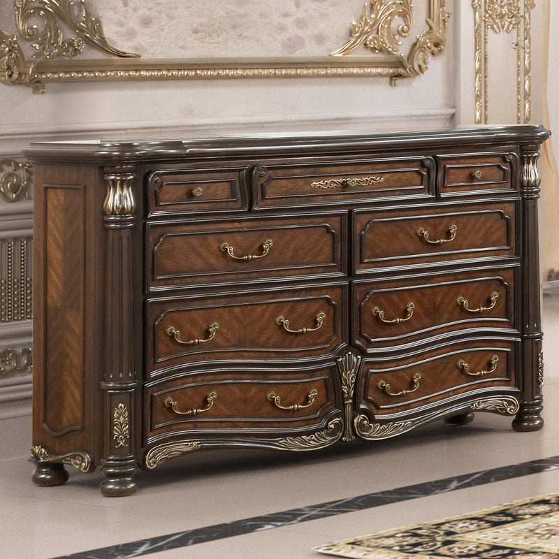 BELLA NOTTE DRESSER- MAHOGANY BROWN