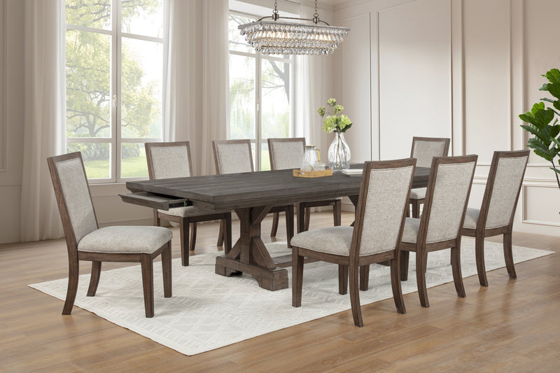 AUGUSTA RECTANGLE DINING TABLE-RUSTIC BROWN