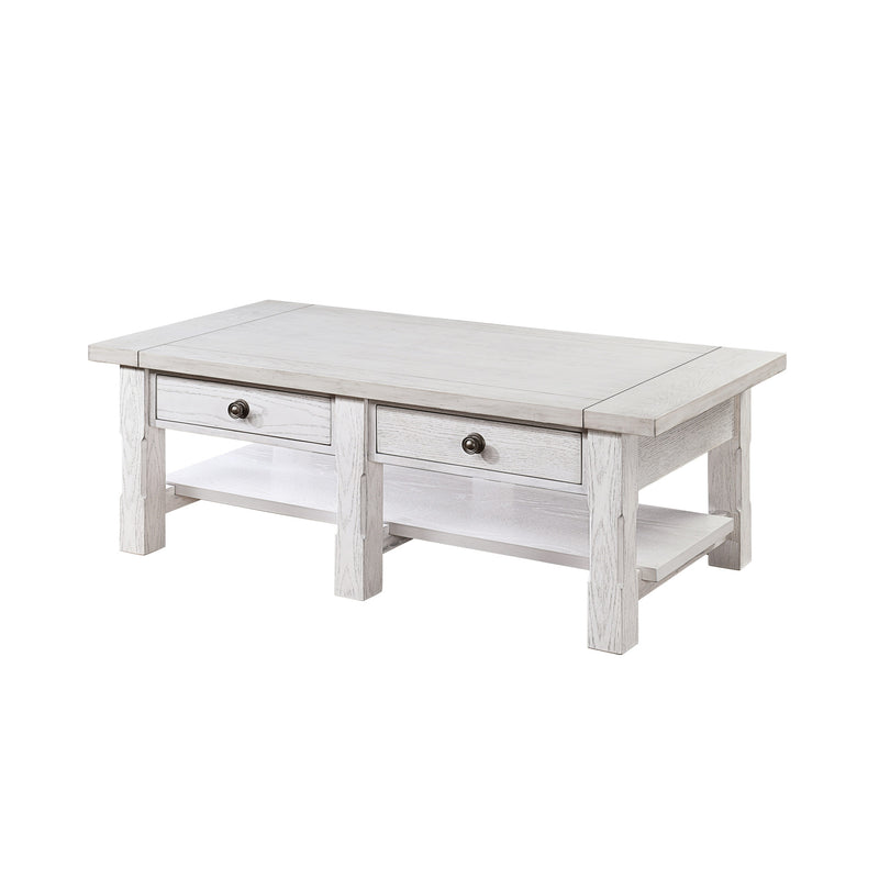 DORSEY 2 DRAWER COFFEE TABLE -WHITE