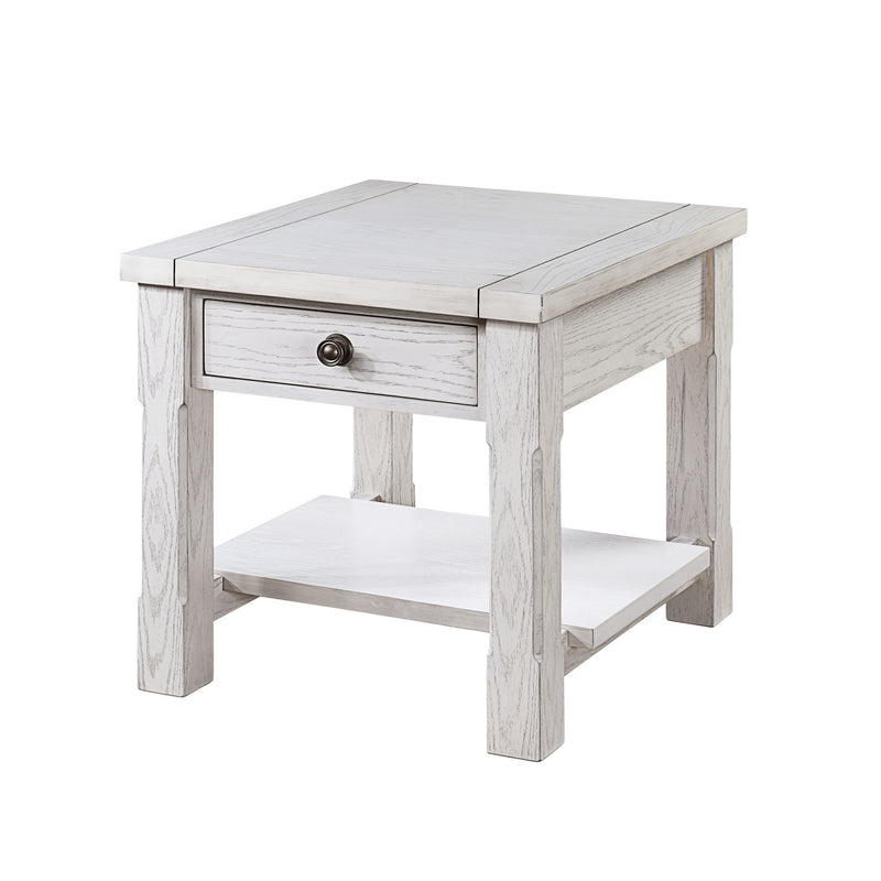 DORSEY 1 DRAWER END TABLE-WHITE