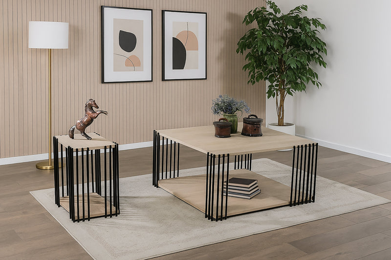 VERTEX SQUARE 3PC OCCASIONAL SET-1 COFFEE TABLE TOP AND 2 END