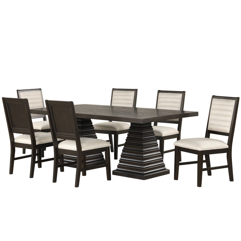 PLATEAU 78" RECTANGLE  DINING TABLE AND 6 CHAIRS
