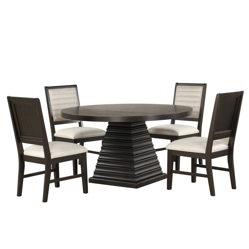 PLATEAU 54" ROUND DINING TABLE AND 4 CHAIRS