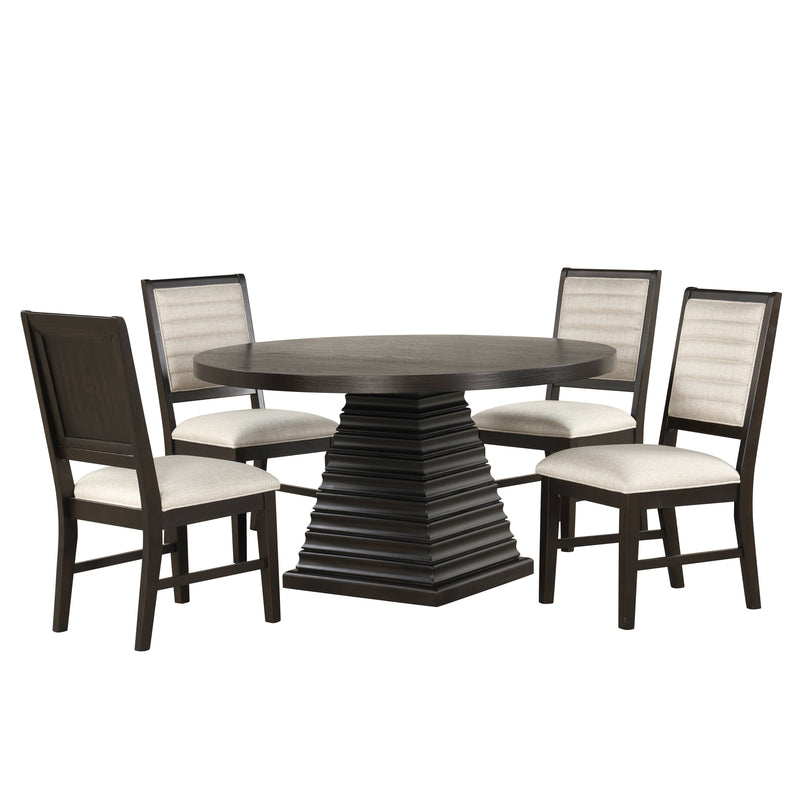 PLATEAU 54" ROUND DINING TABLE AND 4 CHAIRS