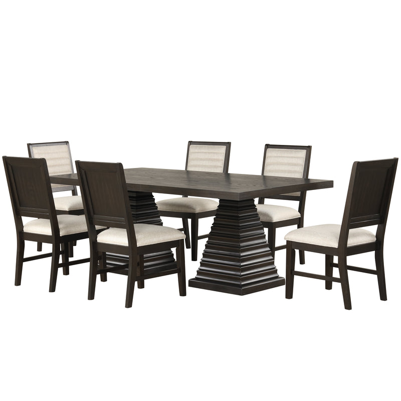 PLATEAU 78" RECTANGLE  DINING TABLE AND 6 CHAIRS