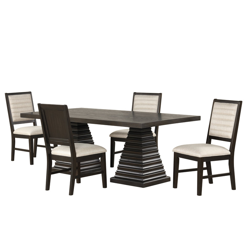 PLATEAU 78" RECTANGLE  DINING TABLE AND 4 CHAIRS