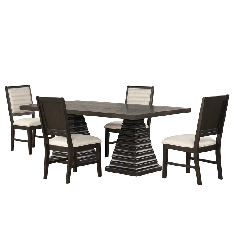 PLATEAU 78" RECTANGLE  DINING TABLE AND 4 CHAIRS