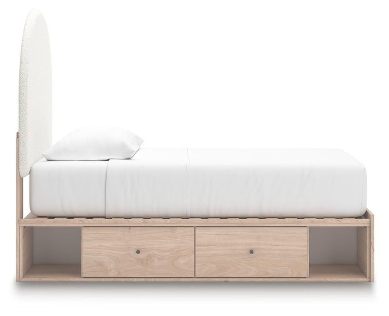 Arloster Twin Upholstered Panel Bed with Storage