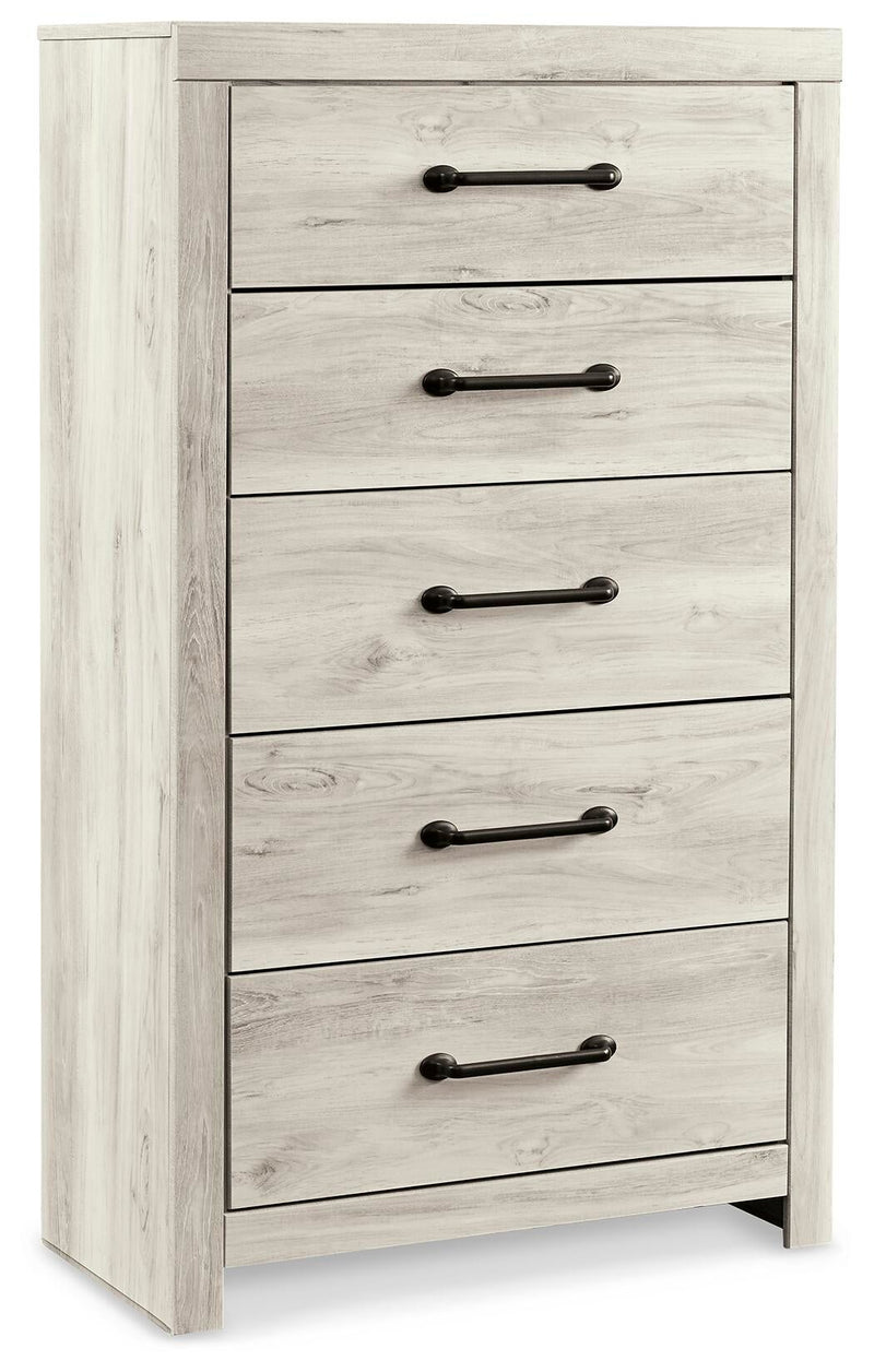 Cama doble Cambeck con tocador con espejo, cómoda y mesita de noche