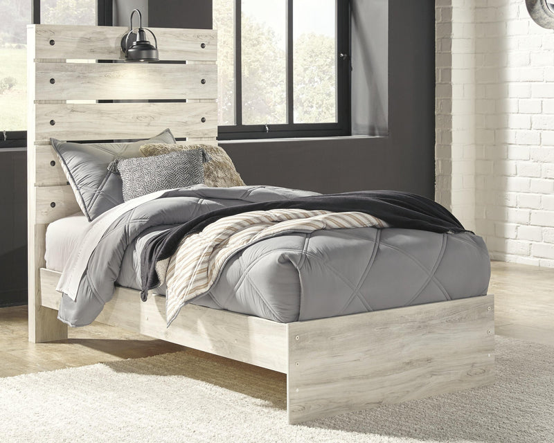 Cama doble Cambeck con tocador con espejo, cómoda y mesita de noche