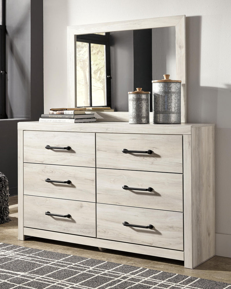 Cama doble Cambeck con tocador con espejo, cómoda y mesita de noche