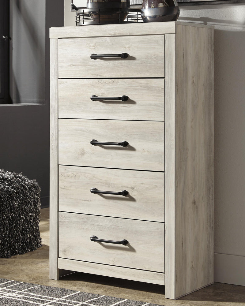 Cama doble Cambeck con tocador con espejo, cómoda y mesita de noche