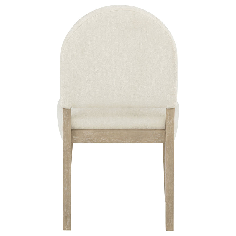 Lucaire Curved High Back Upholstered Dining Chair Cream (Set of 2)