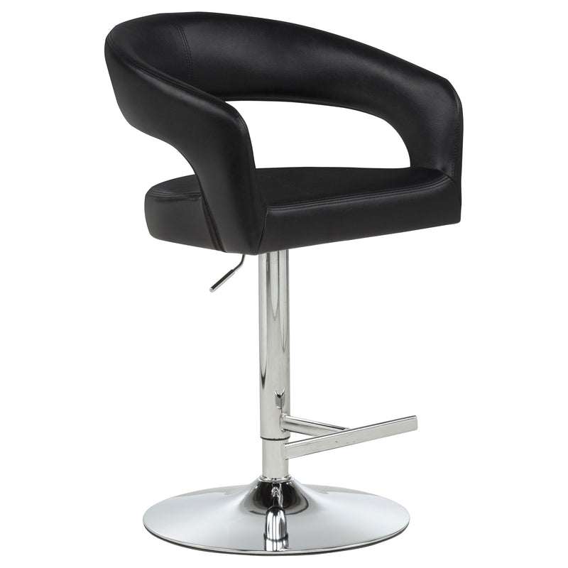 Travia Leatherette Upholstered Adjustable Bar Stool Black