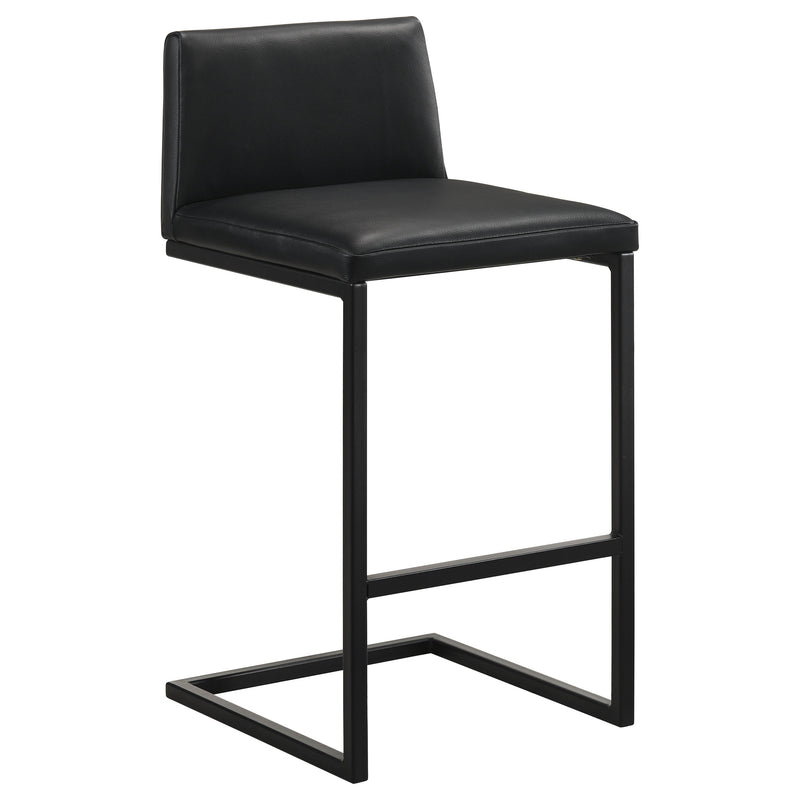 Vardon Genuine Leather Bar Stool Black (Set of 2)