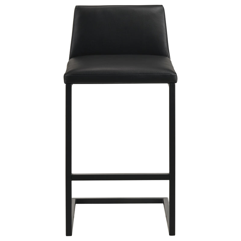 Vardon Genuine Leather Bar Stool Black (Set of 2)