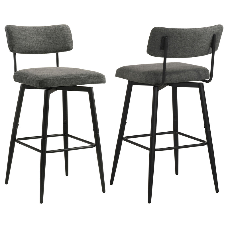 Levine Fabric Upholstered Swivel Bar Chair Grey (Set of 2)