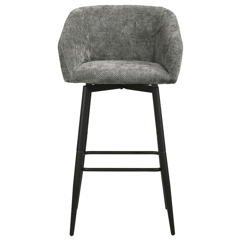 Rainer Fabric Upholstered Swivel Bar Chair Charcoal (Set of 2)