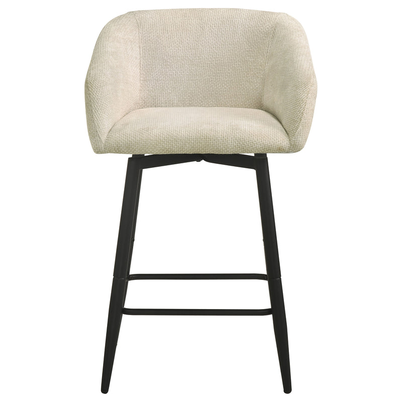 Rainer Fabric Upholstered Swivel Counter Height Chair Cream (Set of 2)
