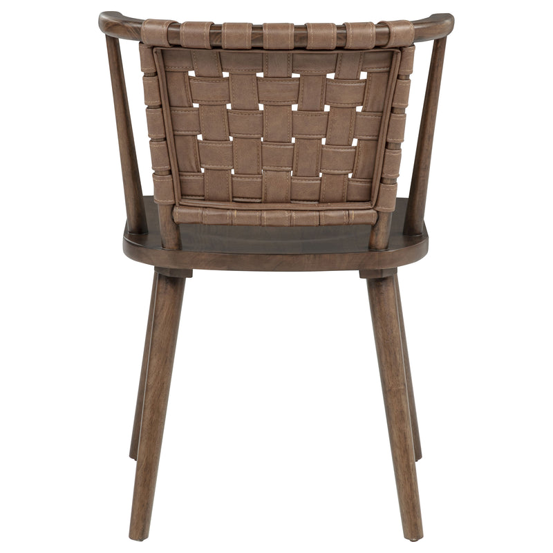 Tallis Woven Leatherette Back Dining Side Chair Brown (Set of 2)