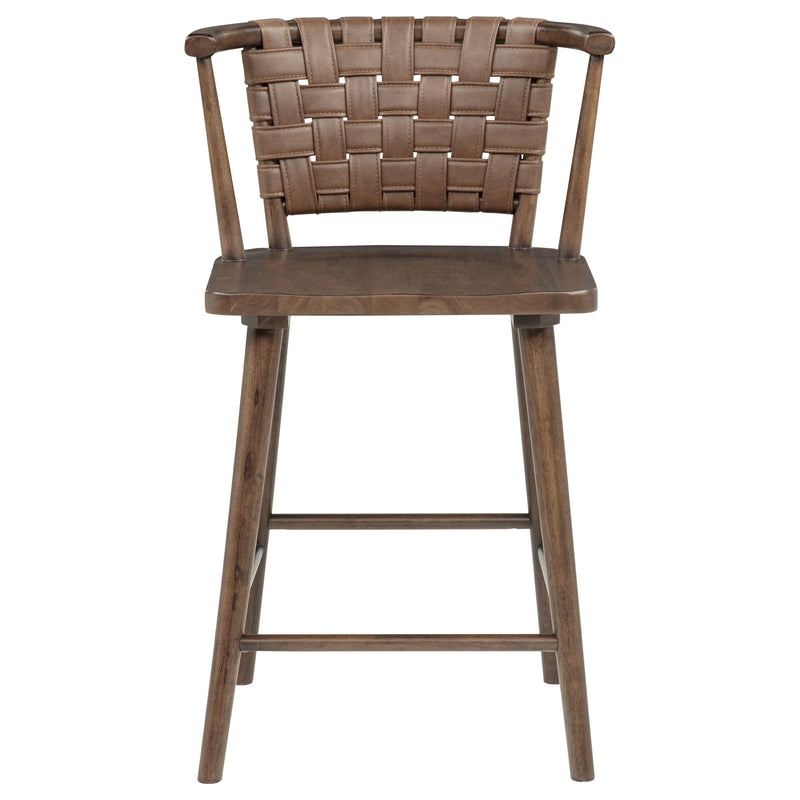 Tallis Woven Leatherette Back Counter Chair Brown (Set of 2)