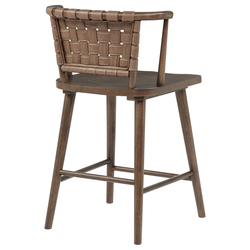 Tallis Woven Leatherette Back Counter Chair Brown (Set of 2)