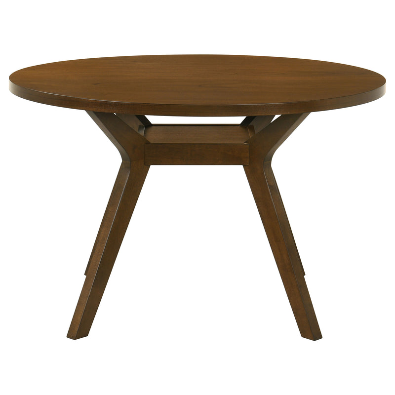Mueller 5-piece 48-inch Round Dining Set Brown and Beige