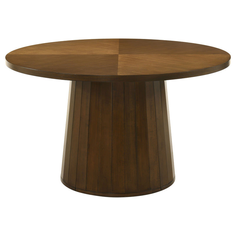 Galindo 5-piece 52-inch Round Dining Set Light Grey and Walnut