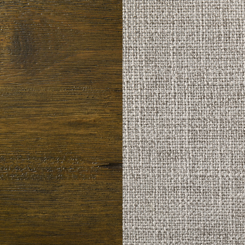 Doherty Queen Linen Upholstered Panel Bed Rustic Brown