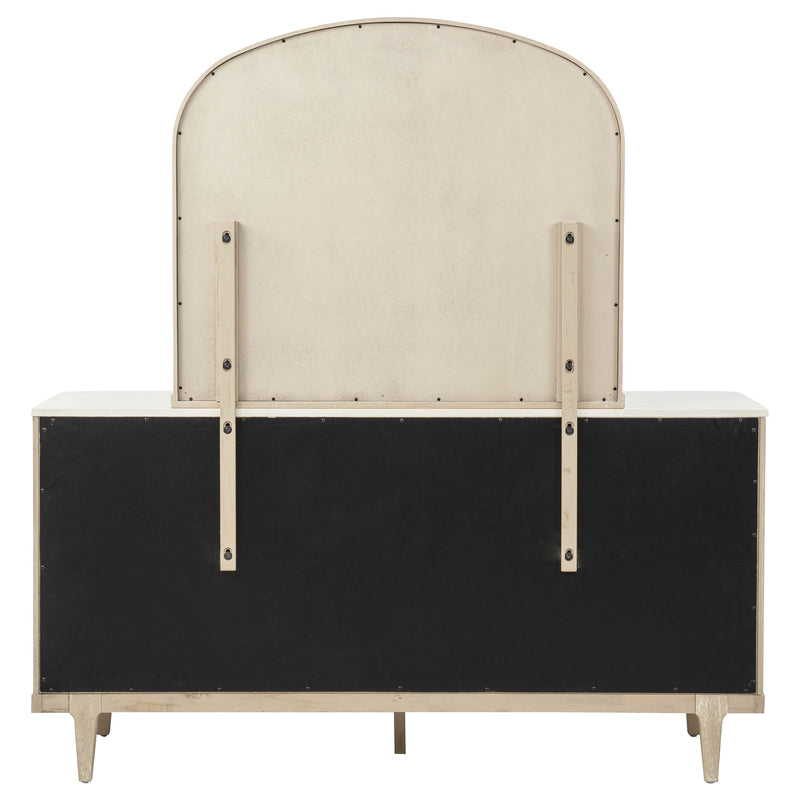 Lucaire 6-drawer Dresser Cabinet with Mirror Sandstone