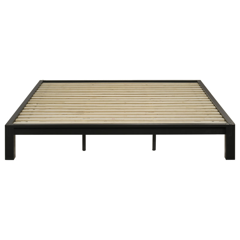 Gislen Eastern King Easy Assembly Wood Platform Bed Black