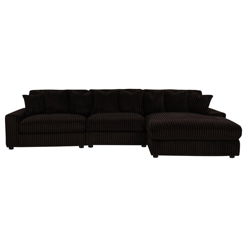 Blaine Upholstered Reversible Chaise Sectional Sofa Chocolate