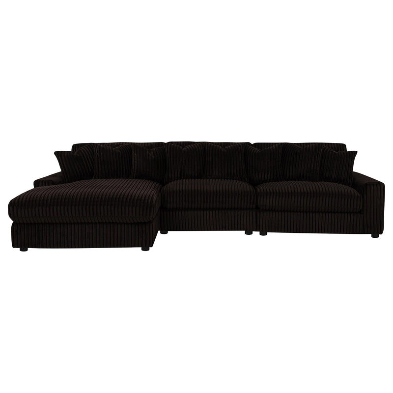 Blaine Upholstered Reversible Chaise Sectional Sofa Chocolate