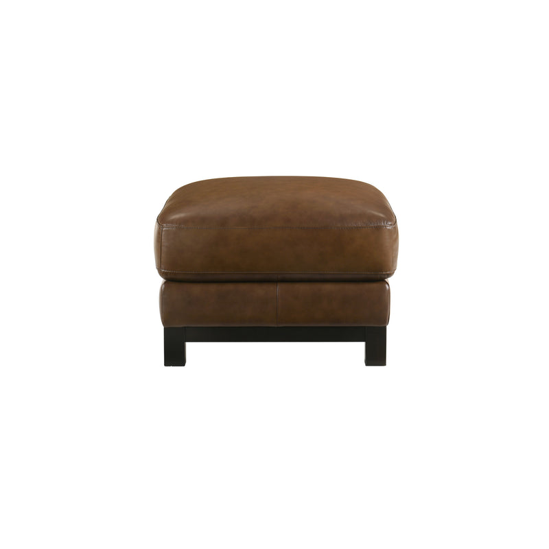 SAYER LEATHER OTTOMAN-BROWN